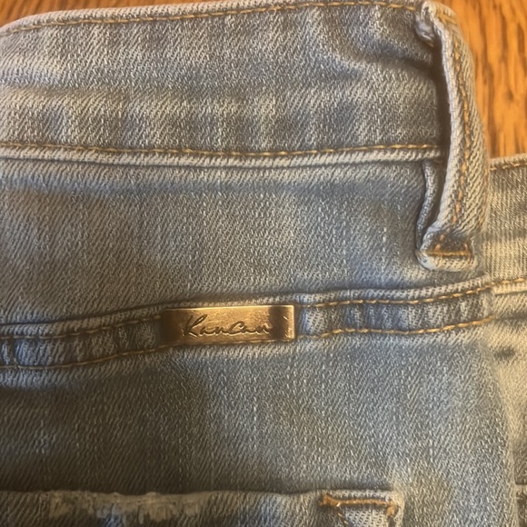 Kancan Kan Can Distressed Denim Shorts Raw Hem Zip Closure Size Small - Picture 6 of 6